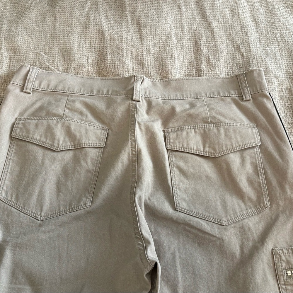 Athleta Women's Summit Cargo Tan Pants with Black Stripes - Picture 2 of 4